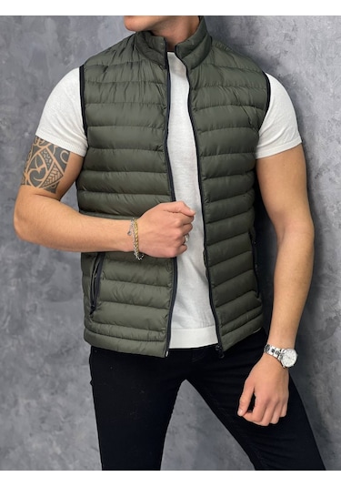 Modefendi Slim Fit Şişme Yelek Haki