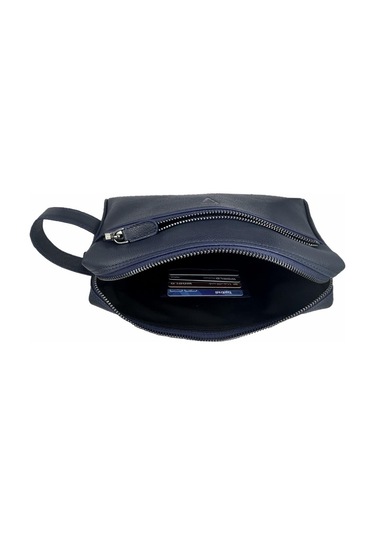 Çanta Yurdu Hakiki Deri Ca251 Dopp Kit El Çantası Lacivert Lacivert