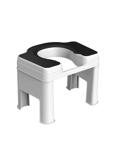 Suntek Tuvalet Taburesi Taşınabilir Kaymaz 26,5cm-beyaz-siyah