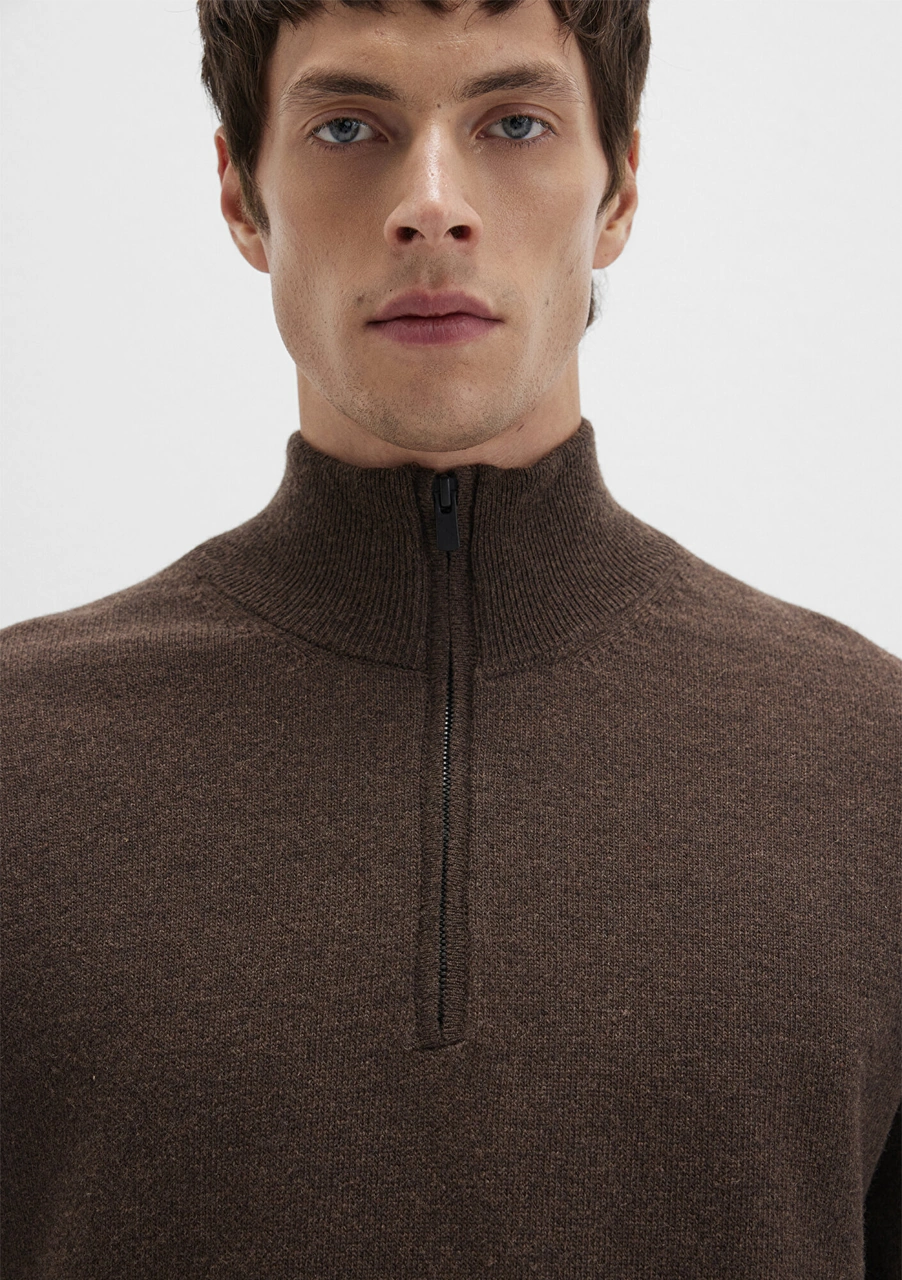 Mavi - Yün Karışımlı Kahverengi Kazak 0710371-70251 Kahverengi