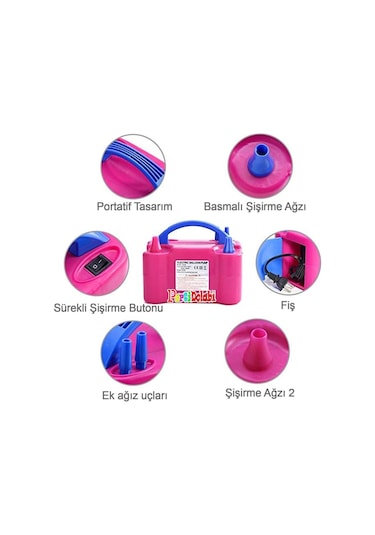 Çift Çıkışlı Balon Şişirme Makinası. Elektrikli Balon Pompası