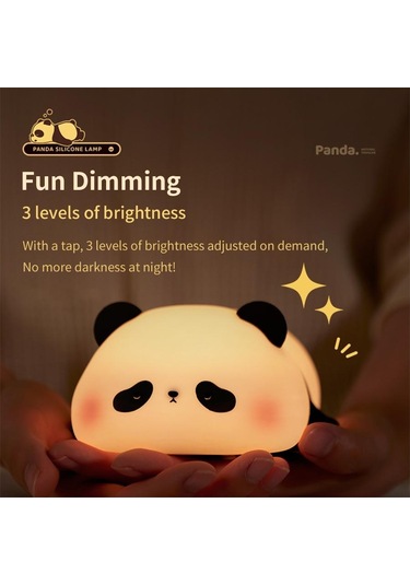 Silikon Panda Led Gece Lambası Sevimli Hayvan Karikatür Nightlights Çocuklar İçin Başucu Masa Lambası Yatak Odası Oturma Odası Dekor Oyuncaklar Hediye Beyaz