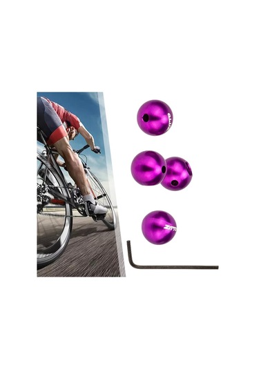 Suntek 4 Adet Bisiklet Fren Kablosu Uç Kapakları Set Top Şapka Mor