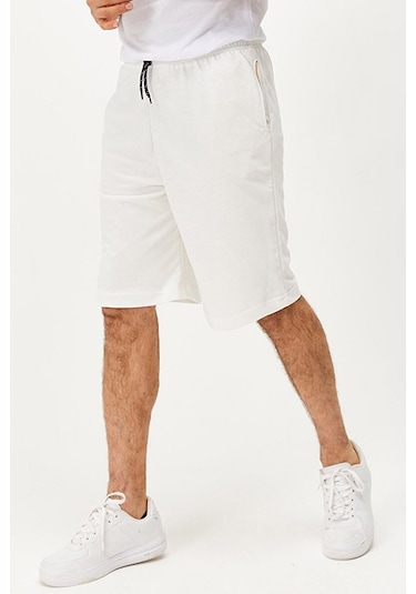 Wingetstar Cepli Bağcıklı Erkek Bermuda Şort Ekru