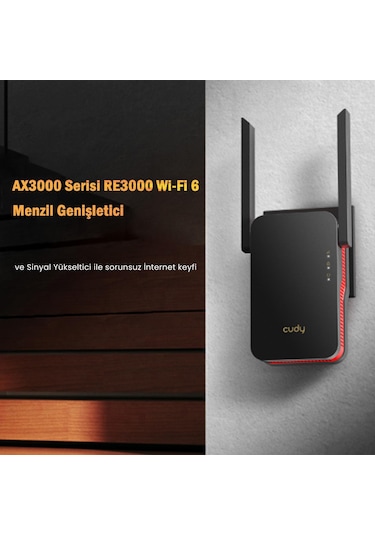 Cudy RE3000 5 Ghz 2402 Mbps 2.4 Ghz 574 Mbps Wi-Fi Menzil Artırıcı Repeater