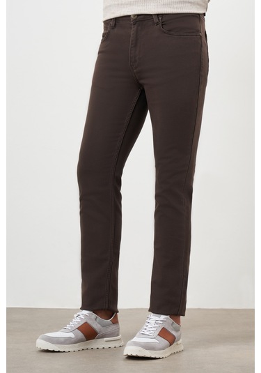 Morven Erkek Kahve Mevsimlik Pamuk 5 Cep Dynamic Fit Jean Pantolon Kahverengi