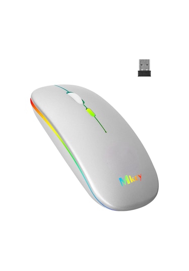 Mkey MK-109 RGB LED Kablosuz Mouse Optik Wireless Mouse Sessiz Mouse