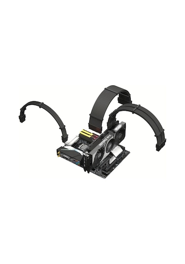 Xuweiwei Beyaz Tel Tarakli Psu Kablo Uzatma Seti 1x24 Pin 1x8 Pin 2x8 Pin Pcıe Atx Guc Kaynagi