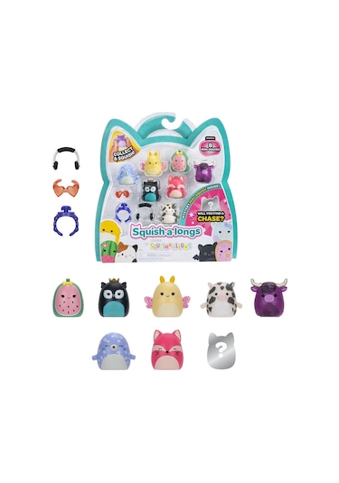 Squishmallows Squish-a-longs 8 Figür + Yüzük Set Seri 2 Al0084