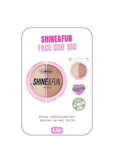Callista Shine & Fun Face Duo Allık & Aydınlatıcı Palet 100 Sparkle Crew