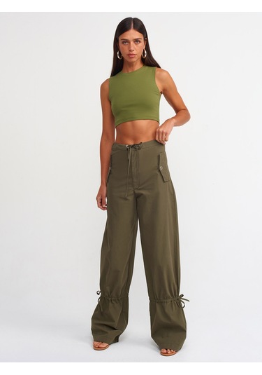 Dilvin Crop Top 101A30125 Haki