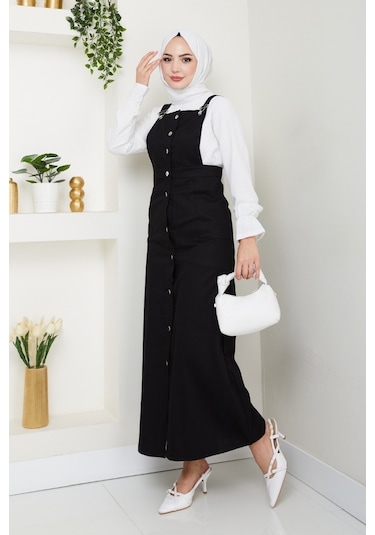 Boydan Düğmeli Gabardin Jile 1552 - Siyah Siyah