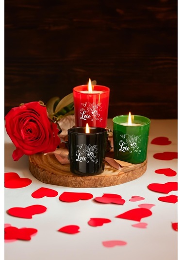 Selka Home Eros Cam Bardak Mum 3 x 110 G