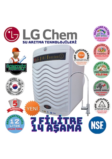 Lg Chem Gold Beyaz Montaj Dahil 12lt 7fl 14aşama Su Arıtma Cihazı