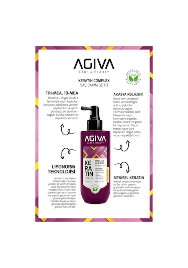 Agiva Keratin Saç Bakım Sütü 200 ML