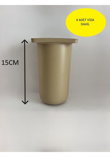 Homdep Kanepe Koltuk Tv Ünitesi Konsol Yükseltme Bohem Model Plastik Ayak 15 Cm Krem -4 Adet- Krem