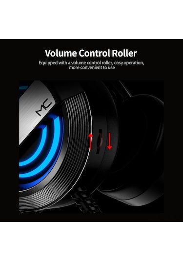 Lemestar Oyuncu Kulaklığı 50mm Hoparlörlü, Mikrofonlu, Çift Delikli Renkli Işık, Siyah, Bilgisayar Uyumlu