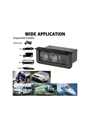 Yeşil Çift Sigara Çakmak Bölücü Güç Adaptörü 3 Usb Portlu - Hızlı Şarj, 12v/24v Uyumluluk, Arabalar, Karavanlar Ve Tekneler İçin Uygun - Montaj Vidaları Ve Sigorta Tutucu İle Siyah Parlak Bitiş