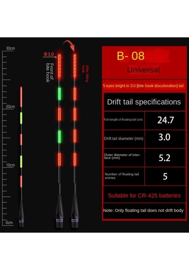 Aydınlık Led Balıkçılık Akıllı Şamandıra Üst Gece Balıkçılık Şamandıra Üst Elektronik Şamandıralar Şamandıra Süper Parlak B08-bite Hook Color Change