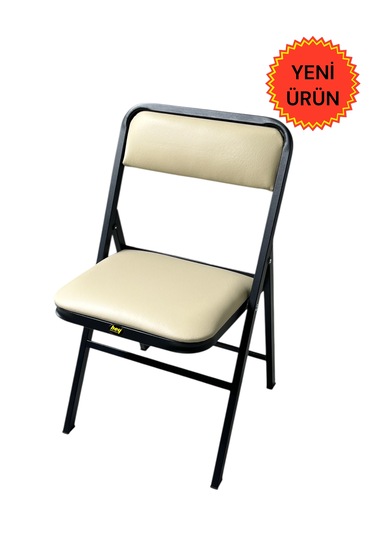 Katlanır Kamp Sandalyesi Cappuccino Piknik Sandalyesi Kapuçino Deri Siyah - Cappuccino