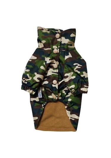 Gedyco Green Camouflage Polarlı Küçük Irk Köpek Yağmurluğu