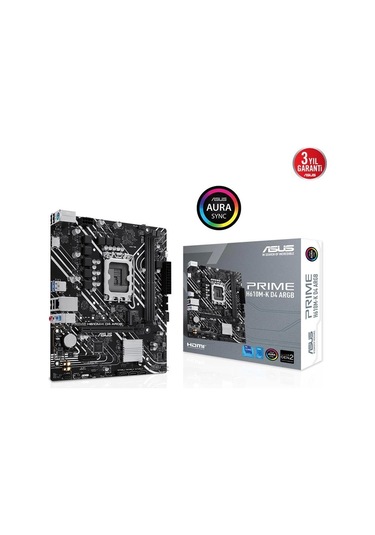 Asus Prıme H610m-k D4 Argb Ddr4 3200mhz 1xhdmı 1xm.2 Usb 3.2 Matx 1700p 12. / 13. Ve 14. Nesil İşlemci Uyumlu