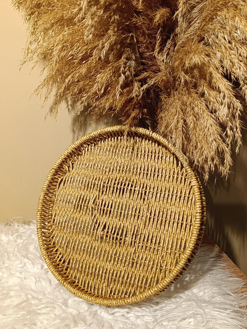 Hasır Rattan Ayaklı Sunumluk Yuvarlak Diğer