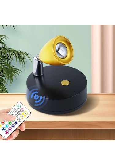 Fastbuy Siyah 1 Bilgisayar Led Manyetik Duvar Lambası Uzaktan Kumandalı Pil İle Çalışır Yapışkanlı Dekorasyon Siyah