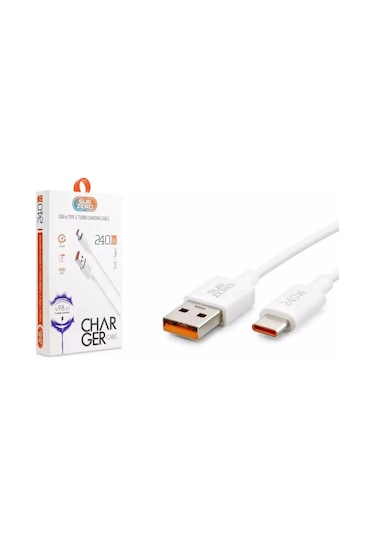 Subzero Cl49 240w Type-c Hızlı Şarj Data Kablosu 1mt Saliseli Beyaz