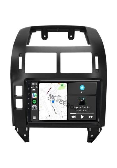 Volkswagen Polo 2005-12 9" Uyumlu Androıd Multimedya Gerçek 2/32 Kablosuz Carplay Geri Görüş Kameralı 9"