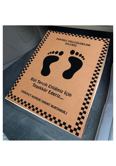 Araç Araba Oto Paspas Kraft Kağıdı Baskılı 50 Adet 35X50 cm