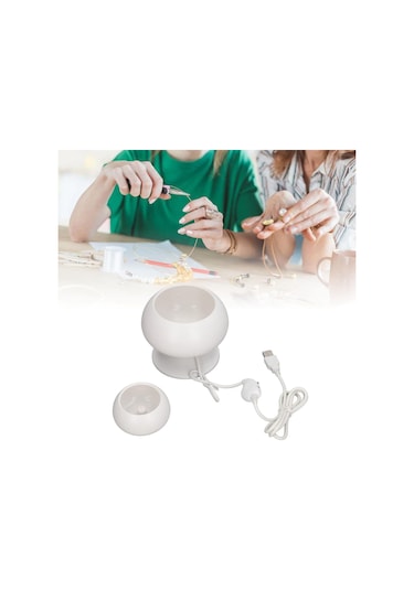 Otomatik Dönen Boncuklayıcı, Elektrikli Boncuk Makinesi, Diy Tarzı Yapım İçin Mavi Boncuklarla Dönen Kase 0