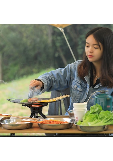 Nurgaz-açık Kamp Metal Sobalar Taşınabilir Piknik Barbekü,y27515 Siyah