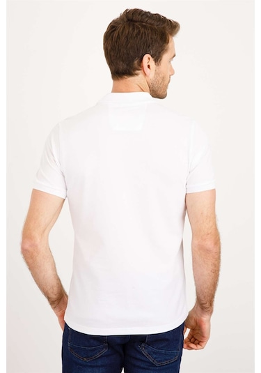 Igs Modernfit Dar Kalıp Erkek Polo Yaka Tişört Beyaz