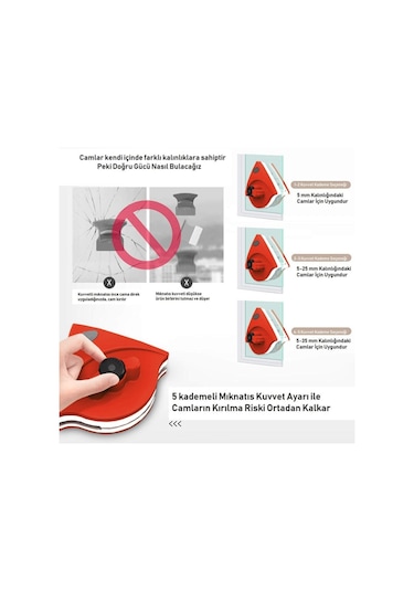 Mıknatıslı Çift Cam Pencere Silme Aparatı Cam Silici