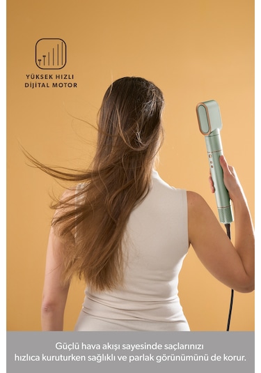 Homend Hairmony 4606H Saç Kurutma ve Şekillendirme Seti Su Yeşili