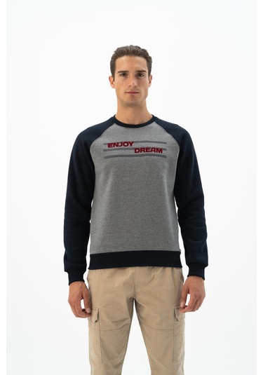 Arma Erkek Büyük Beden Bisiklet Yaka Sweatshirt K24124884401 Gri Arma Erkek Büyük Beden Bisiklet Yaka Sweatshirt K24124884401 Gri