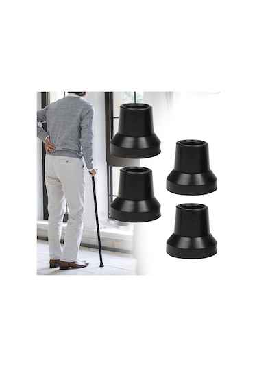 Dolıty 4 Adet Koltuk Değneği İpuçları Siyah-14mm-delik