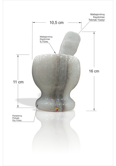 Kaliteli Gerçek Beyaz Mermer Sarımsak Çekirdek Ezici Havan Tokmak