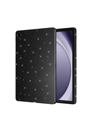 Galaxy Uyumlu  Tab S10 Lite Simli Parlak Görünümlü Zore Tablet Koton Kılıf - Gümüş Arka Kapak