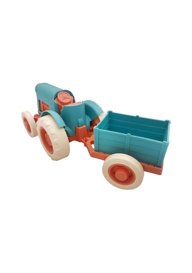 Let's Be Child Römorklu Sürtmeli Plastik Traktör Lc-30878 Turkuaz-turuncu