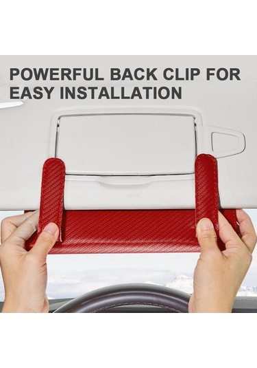 Seametal Araba Doku Kutusu Karbon Fiber Araba Güneşlik Asılı Tutucu Saklama Kutusu Siyah