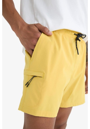 Defacto Defactofit Baskılı Esnek Dokulu Kısa Boy Sporcu Deniz Şortu C5138ax25hsyl468 Sarı