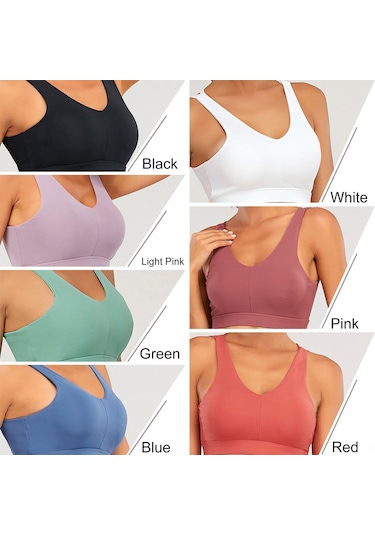 Skycity Hızlı Kuruyan Esnek Spor Sütyeni - Yoga Ve Fitness İçin Rahat Destekli Kolsuz İç Giyim Açık Pembe