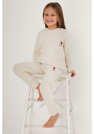 U.s. Polo Assn Fine Line Beyaz Kız Çocuk Eşofman Takımı Mint