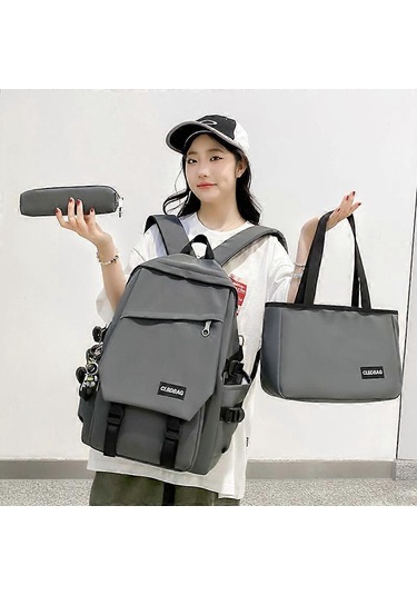 Ganzhoushop Günlük Sırt Çantası Sınır Ötesi Yeni Stil Ortaokul Öğrenci Okul Çantası Kadın Çok Katmanlı Çanta Büyük Kapasiteli Naylon Sırt Çantası Bilgisayar Çantasıyeşil Çok Renkli