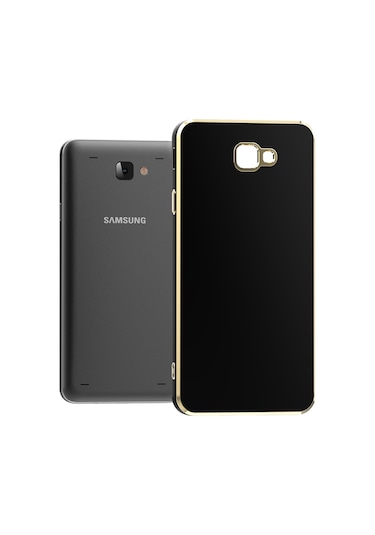 Samsung Galaxy Uyumlu J7 Prime Kılıf Zore Kenarı Gold Renk Silikon Bark Kapak