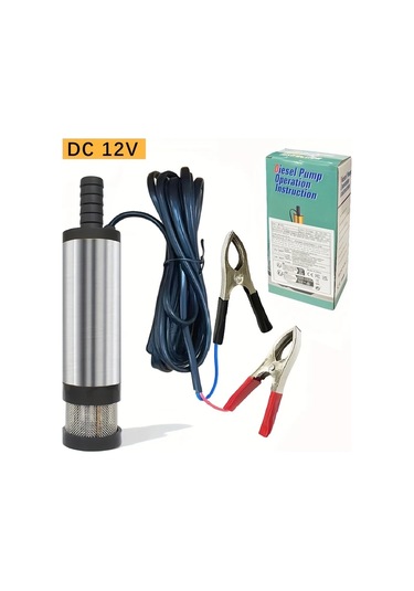 Honeybeeshop 1 Adet Dc 12v Daldırılabilir Elektrikli Pompası Yağ Pompası Dizel Ve Su İçin Uygun Filtreli Alüminyum Alaşımlı Kasa Simli