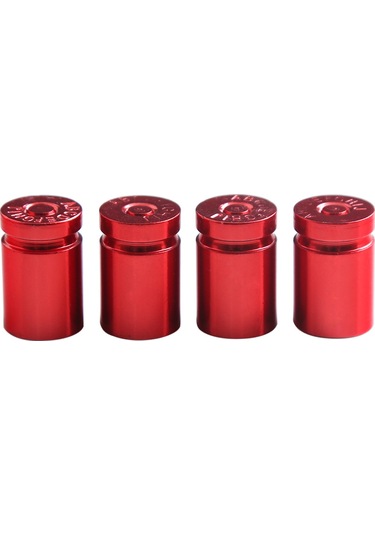 Monyee Alüminyum Jant Valf Kapağı, Renkli Bullet Desenli, Su Geçirmez, Dayanıklı, Araba-motosiklet-bisiklet Uyumlu, Kırmızı 4 Adet