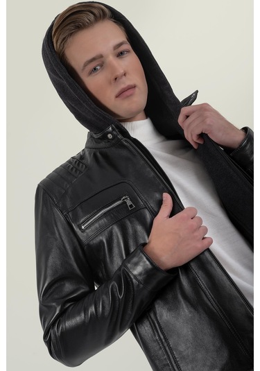 Manfredo Siyah Deri Mont 111674 001